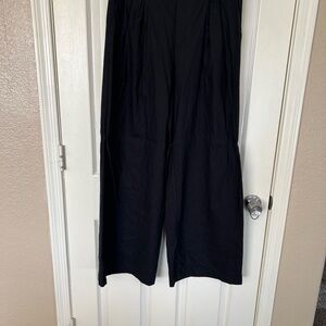 INC International Concepts Black Linen Blend Wide Leg  Pants